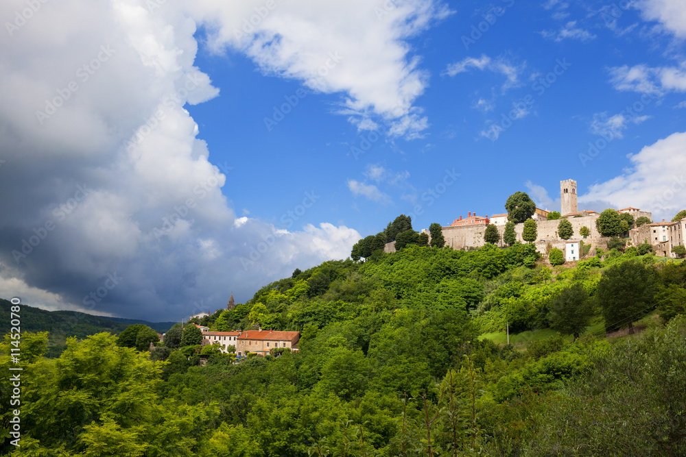 town of Motovun is famous with truffles growing on hillsides. Istria, Croatia.