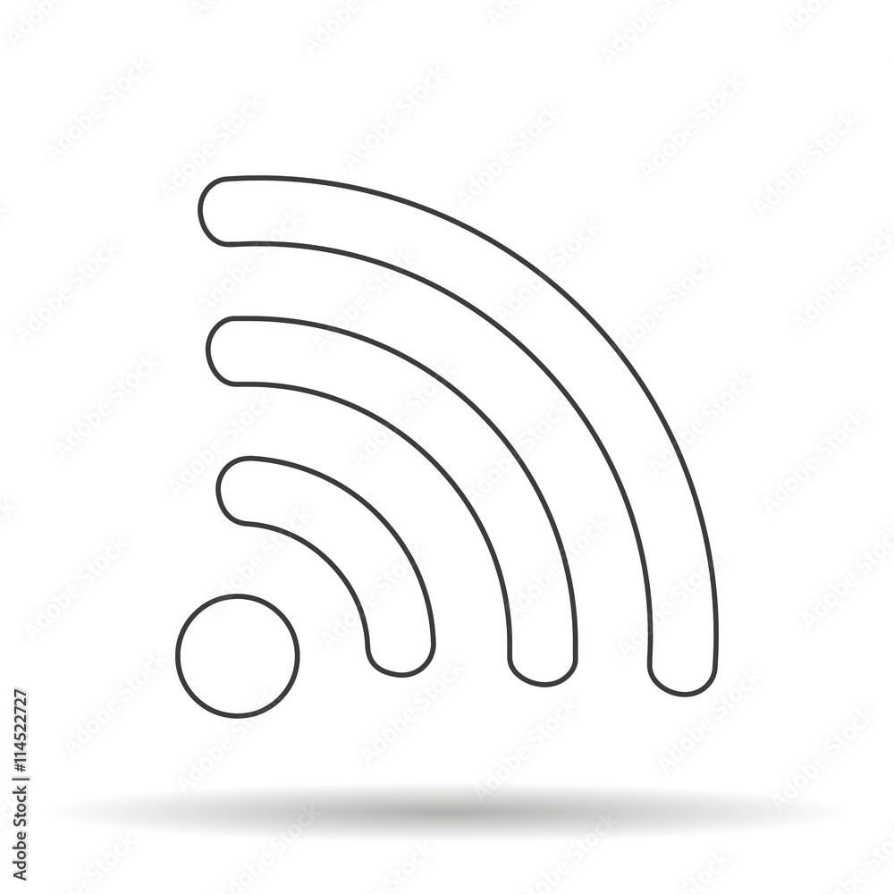 WI-FI icon wireless connection silhouette with shadow, shape isolated on a white background, vector illustration for web design WI-FI icon wireless connection silhouette with shadow, shape isolated on a white background, vector illustration for web design