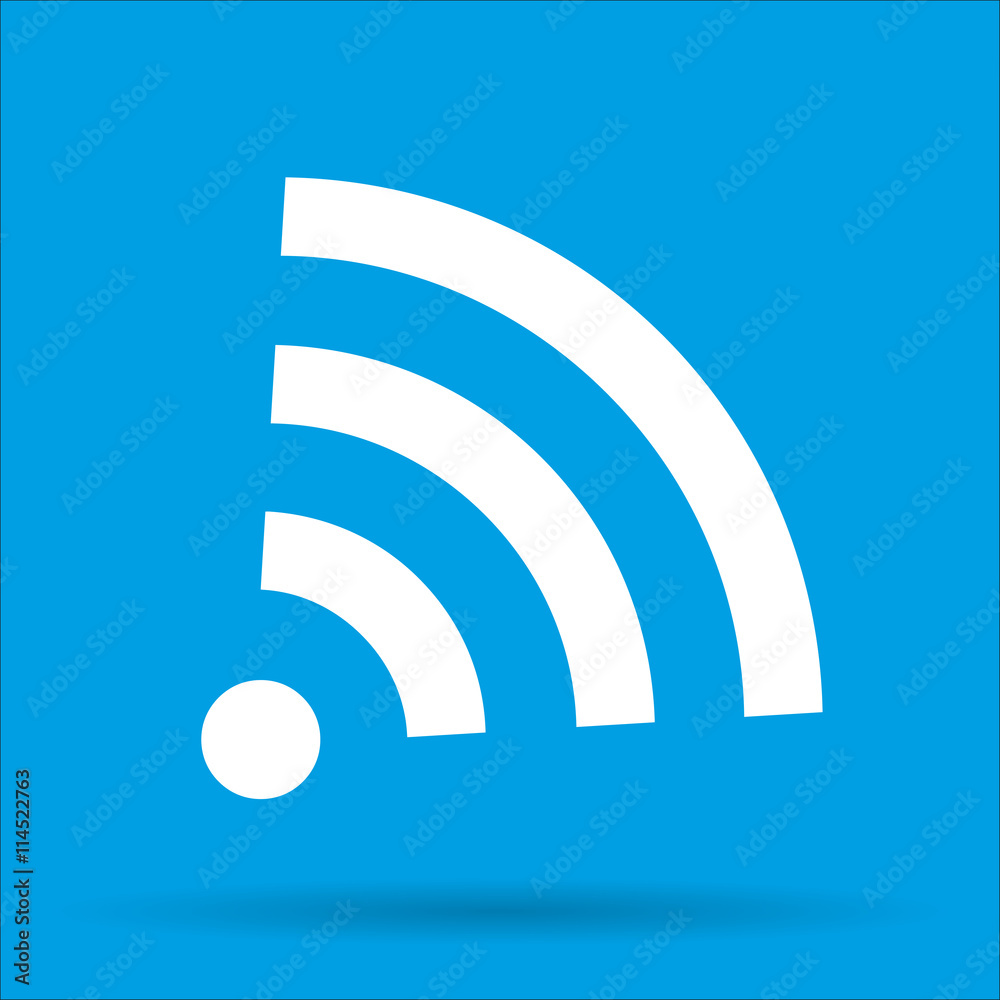 WI-FI icon wireless connection with shadow isolated on a blue background, vector illustration EPS10 WI-FI icon wireless connection with shadow isolated on a blue background, vector illustration EPS10