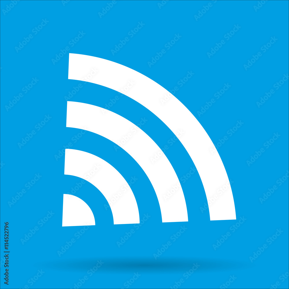 WI-FI icon wireless connection with shadow isolated on a blue background, vector illustration EPS10 WI-FI icon wireless connection with shadow isolated on a blue background, vector illustration EPS10