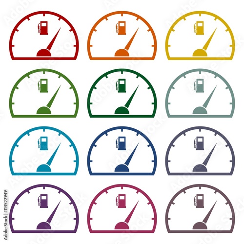 Fuel gauge icons set 