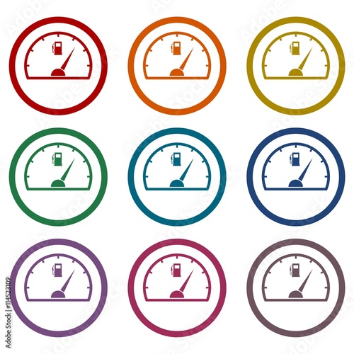 Fuel gauge icons set