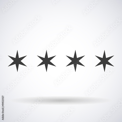 Stars hexagonal element Chicago flag isolated on white background, vector illustration