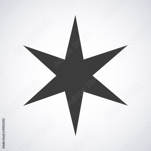 Star hexagonal isolated on a white background  vector illustration