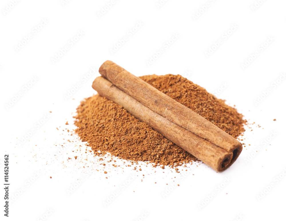 Pile of cinnamon powder isolated Pile of cinnamon powder isolated