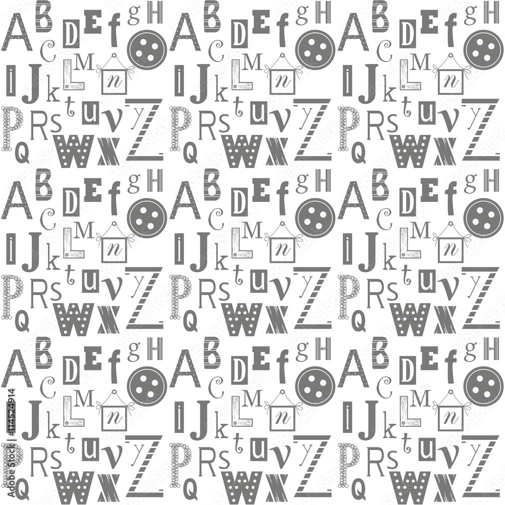 Alphabet black-and-white background.
