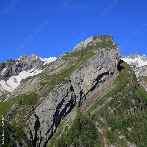 Alpine fold in the Alpstein RangeAlpine fold in the Alpstein RangeAlpine fold in the Alpstein RangeVisible layers of rock. Part of the Alpstein Range