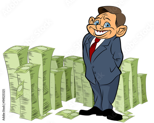 Banker with money