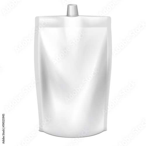Blank food or drink pouch with spout cap
