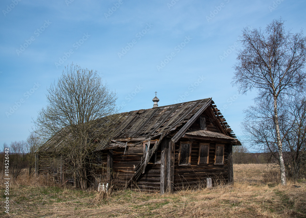 old russian village house