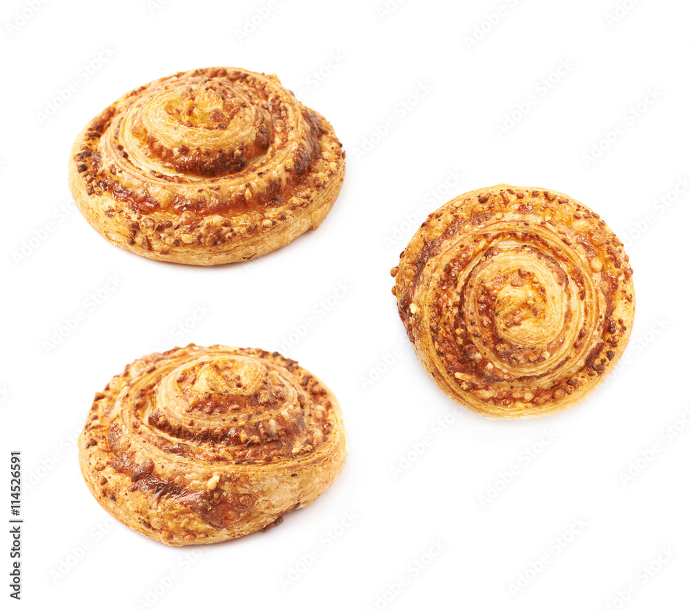 Cheese pastry roll bun isolated Cheese pastry roll bun isolated