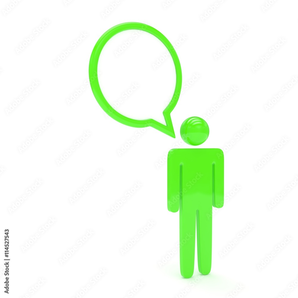 3d man with talk bubbles isolated over a white background. 3d rendering. 3d man with talk bubbles isolated over a white background. 3d rendering.