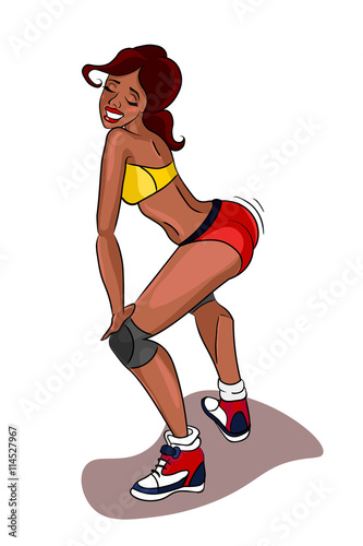 Twerk dance. Black woman. Vector illustration.