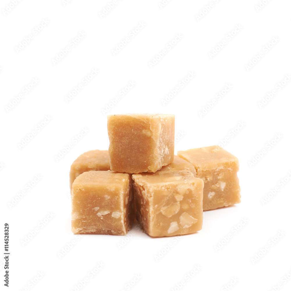 Toffee candy with nuts isolated Toffee candy with nuts isolated