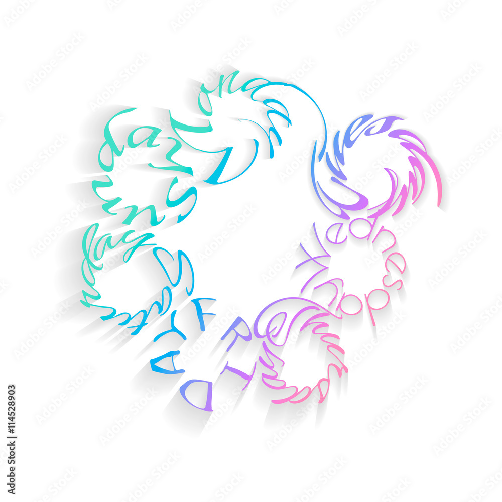Fototapeta premium Week days background. Typographic design template in vector.