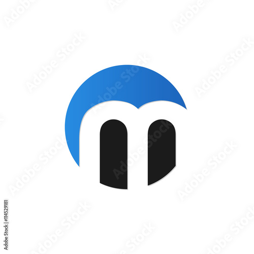 initial letter circle logo blue