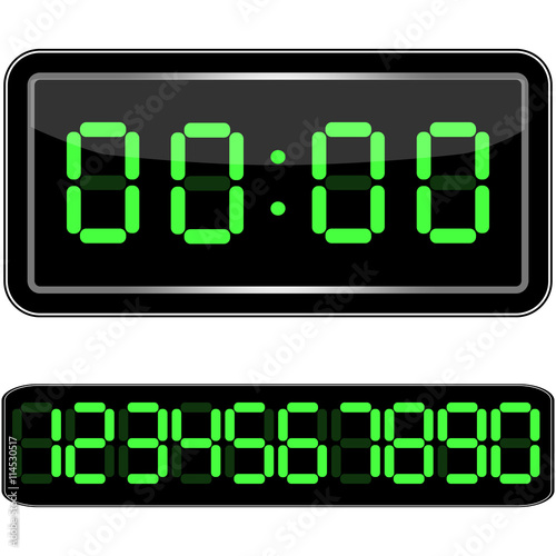 Digital Clock . Digital Uhr Nummer