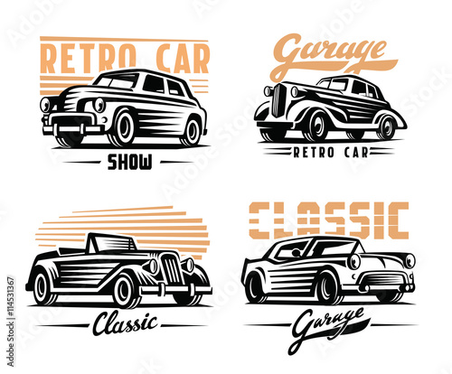 retro cars emblem