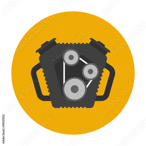 Car engine flat icon