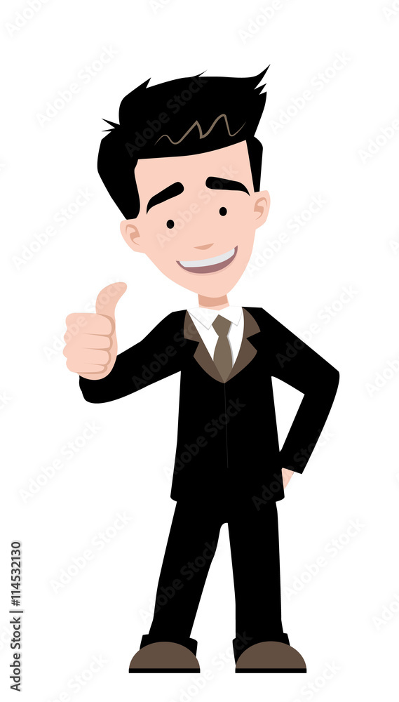 isolated Smart Young Businessman Thumb up Vector isolated Smart Young Businessman Thumb up Vector