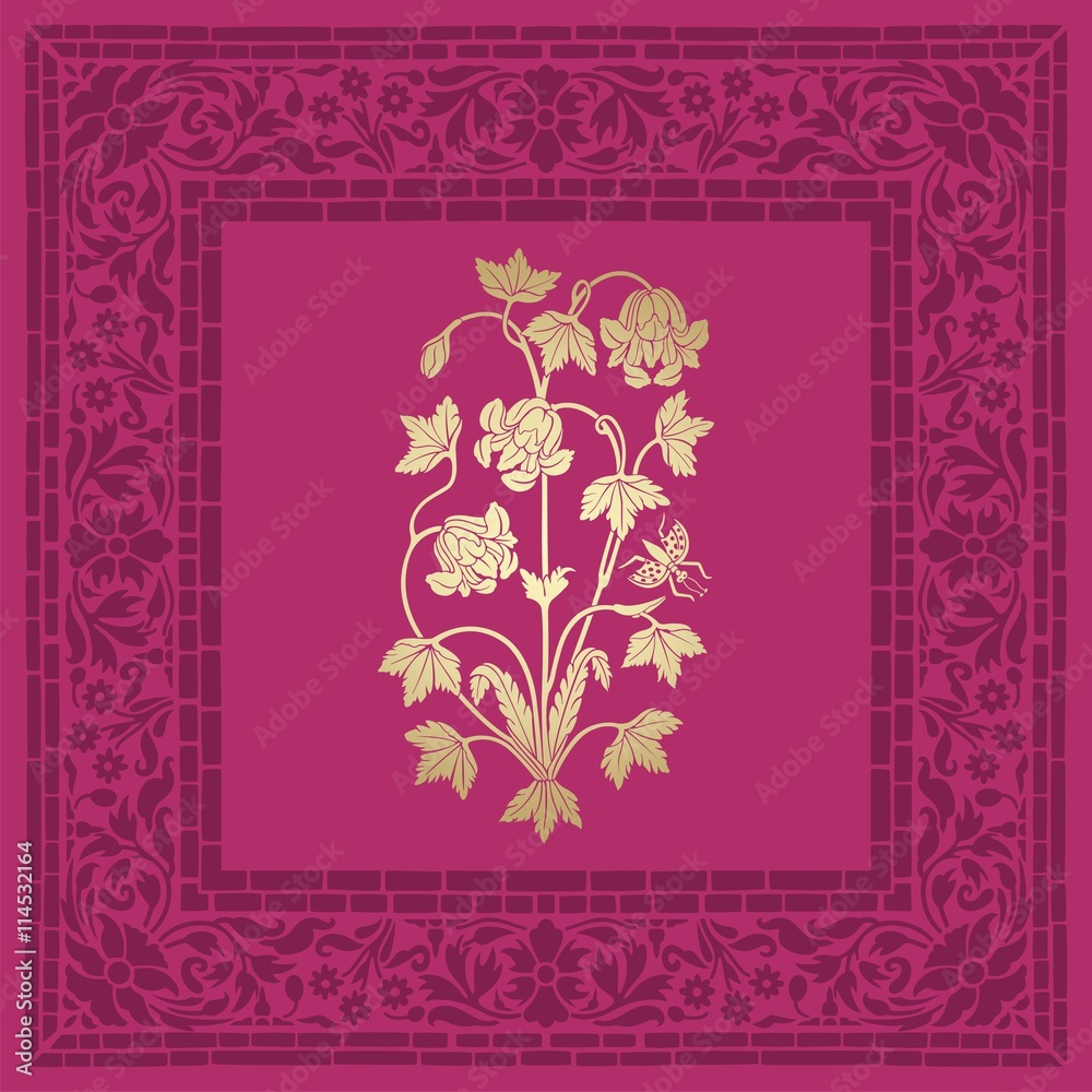 wedding card design, paisley floral pattern , India wedding card design, paisley floral pattern , India
