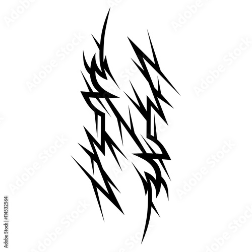 Fototapeta Naklejka Na Ścianę i Meble -  Tattoo. Stencil. Pattern. Design. Ornament. Abstract black and white pattern for tattoo or another design.