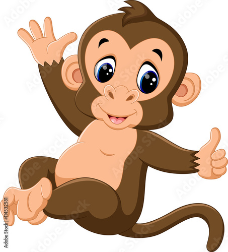 illustration of cute monkey cartoon