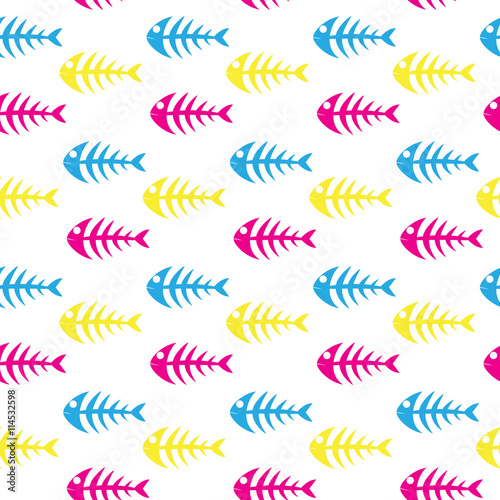 fishbone seamless pattern.skeleton of fish