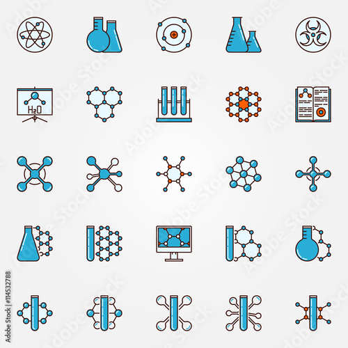 Chemistry vector flat icons