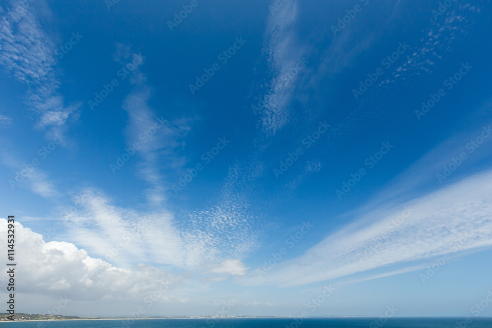 Obraz premium White clouds in blue sky.