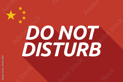 Wallpaper Mural Long shadow China flag with    the text DO NOT DISTURB Torontodigital.ca