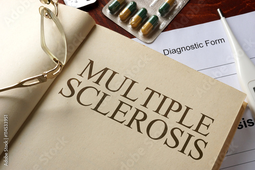 Book with diagnosis   multiple sclerosis.  photo