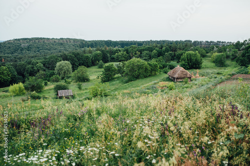 Old wooden house in mountain - Ukraine