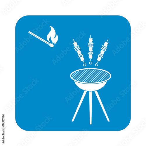 Grilled kebab icon. Vector illustration