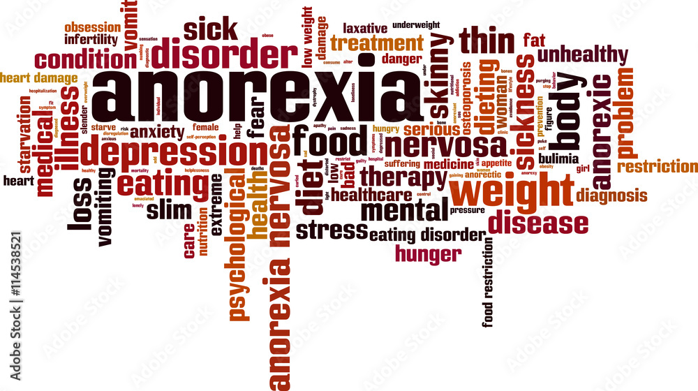 Fototapeta Anorexia word cloud concept. Vector illustration