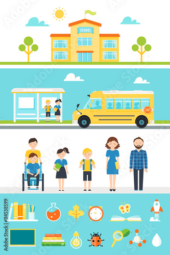 School Education Design Elements and Icons