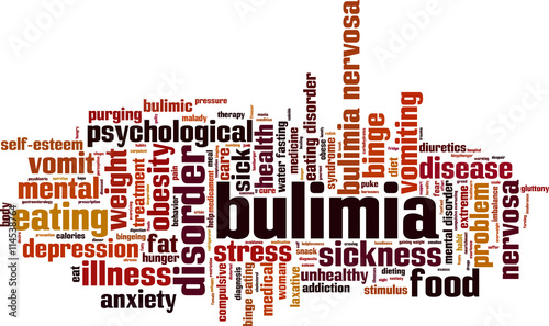 Bulimia word cloud concept. Vector illustration