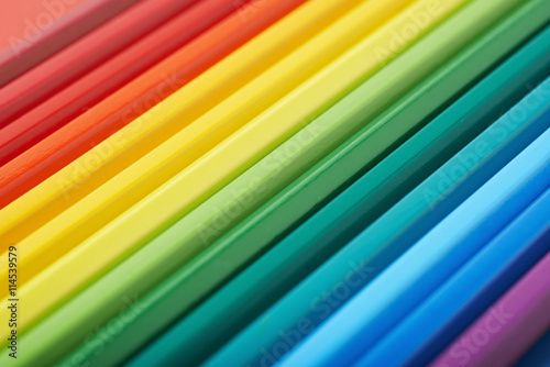 Multiple colorful color pencils composition