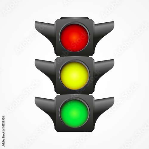 Traffic light illustration, isolated on white