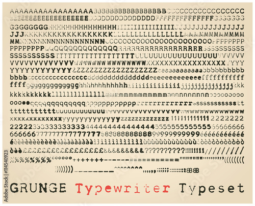 Grunge typewriter typeset