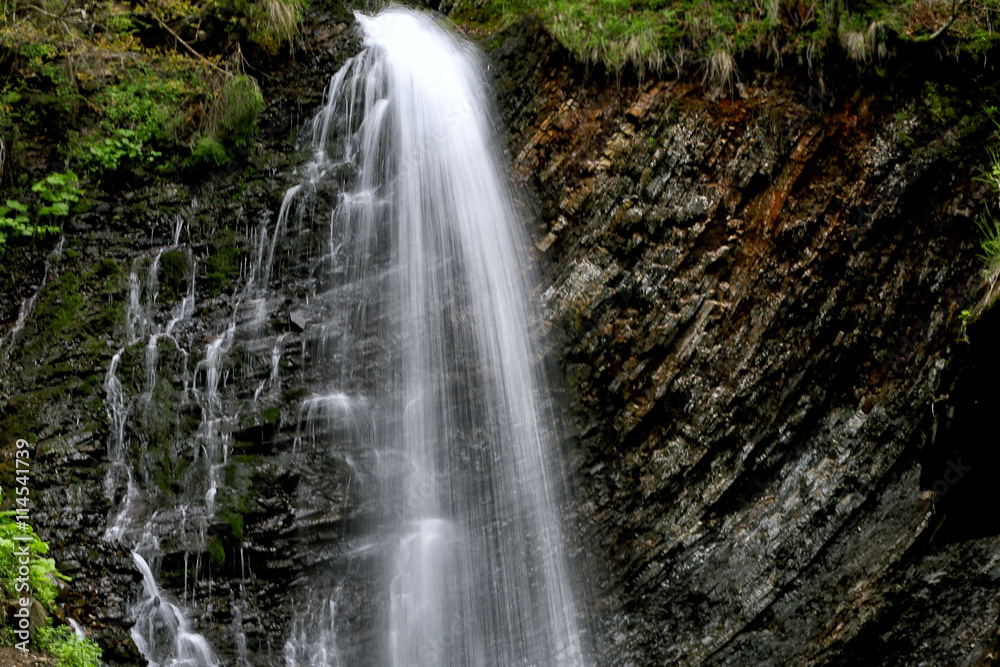 Amazing waterfall in Carpathian mountains