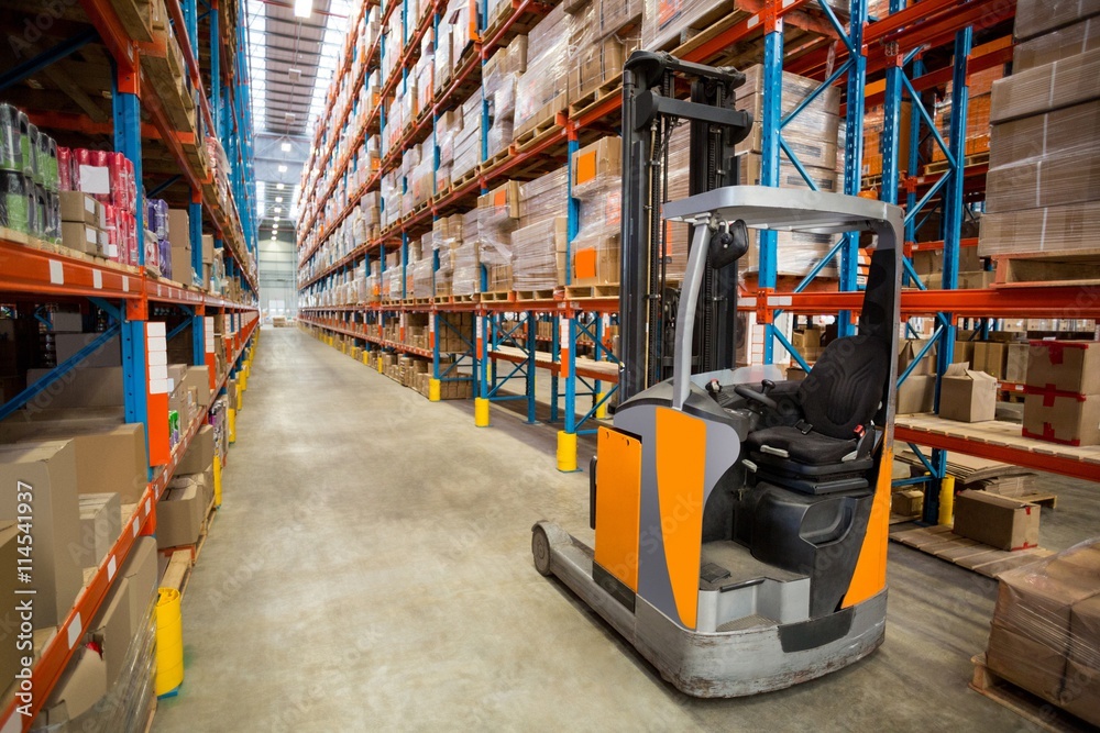 View of pallet truck and goods tidy
