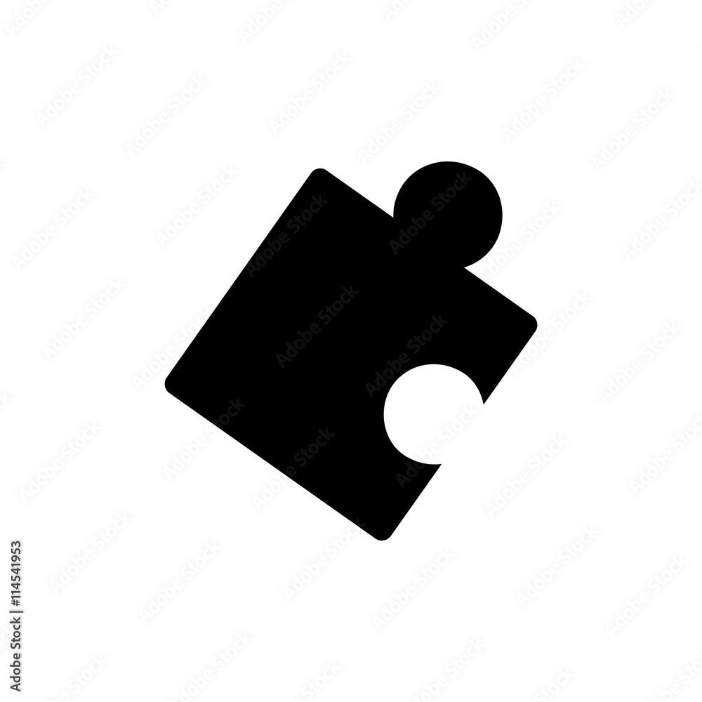 Puzzle vector. Black icon on white background.