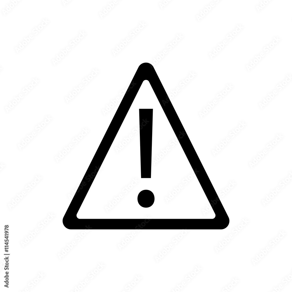Exclamation vector. Black icon on white background. Exclamation vector. Black icon on white background.
