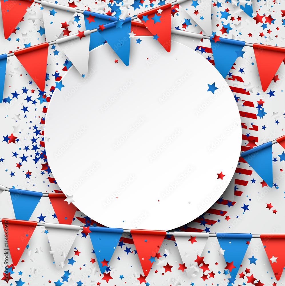 Fototapeta premium Background with flags and stars.