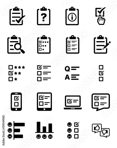 Survey Questionnaire Icon Set