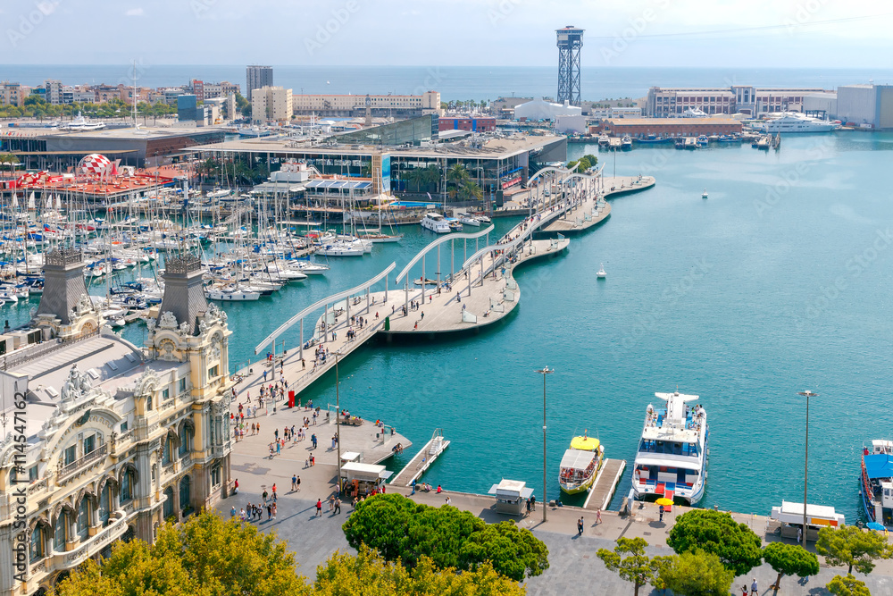 Barcelona. The building of the port.