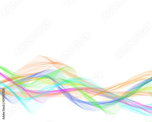 Abstract colorful wave on withe background