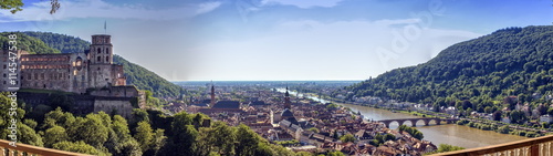 Heidelberg city and Neckar river  Germany