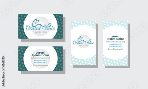 Set of business cards for dentistry
